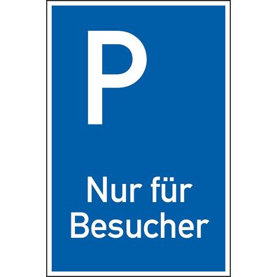 Parkplatzschild Nur für Besucher, spitze Ecken, Aluminium, 400x600mm