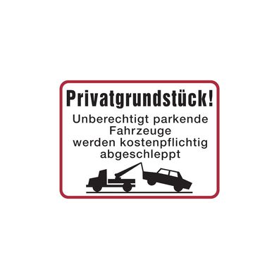Parkverbotsschild, Privatgrundstück!, 300x400mm, Alu geprägt