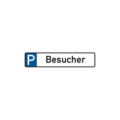 Parkplatzkennzeichen, P-Besucher, 113x523mm, Alu geprägt
