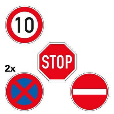 Vorteils-Set Verkehrszeichen, 5-teilig, DIN 67520/ StVO, Aluminium RA1