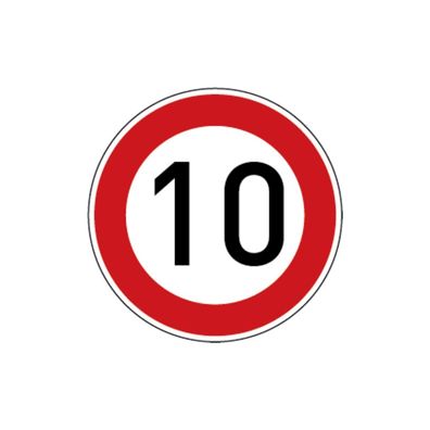 Verkehrszeichen - Zulässige Höchstgeschwindigkeit 10, Zeichen 274-10