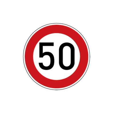 Verkehrszeichen - Zulässige Höchstgeschwindigkeit 50, Zeichen 274-50
