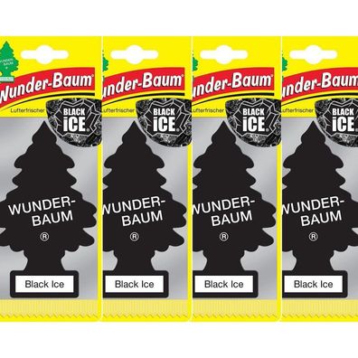 Wunder-Baum | Black Ice | Duftbaum Auto Camper Lufterfrischer | 4 Stück