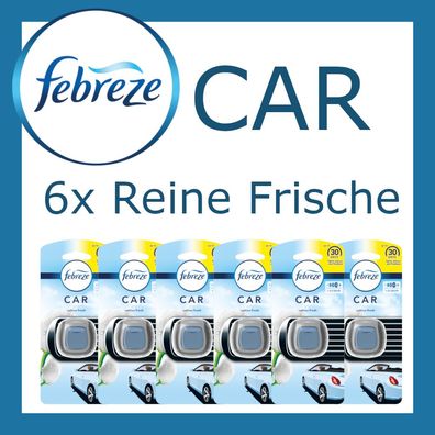 Febreze CAR | Lufterfrischer Auto Duft | Gegen Gerüche | Reine Frische 6er Pack
