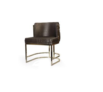 Luxus Stuhl Braun Farbe Modern Möbel mit Metallrahmen für Esszimmer