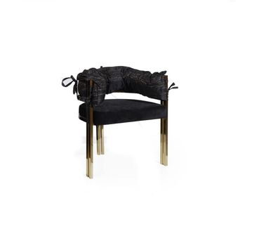 Schwarzer Metallstuhl Designer Esszimmer Stühle Luxus Edelstahlstühle