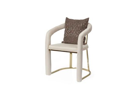 Beiger Designer Stuhl Luxus Holzrahmen Designer Esszimmer Holz Stühle