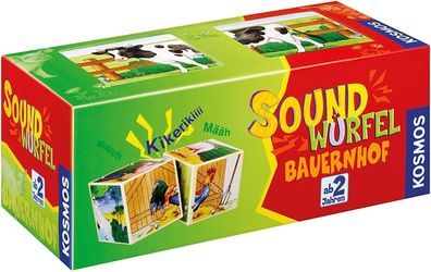 KOSMOS 697365 - Soundwürfel Bauernhof, Lernspielzeug mit Geräuschen, für Kinder