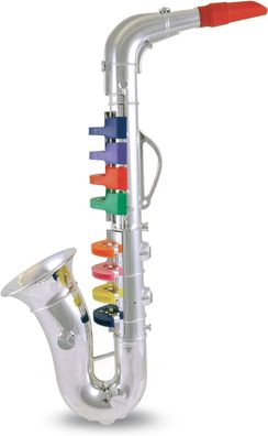 Bontempi 32 4331 Saxophon mit 8 farbigen Tasten/ Noten. L. 415 mm, Instrument