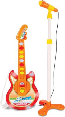 Bontempi 24 5025 Baby-Rockgitarre Ständer-Mikrofon, Mehrfarbig Kinder Instrument