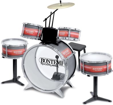 Bontempi – 514830 – 10-tlg. Schlagzeug Set für Kinder, Instrument Musik lernen