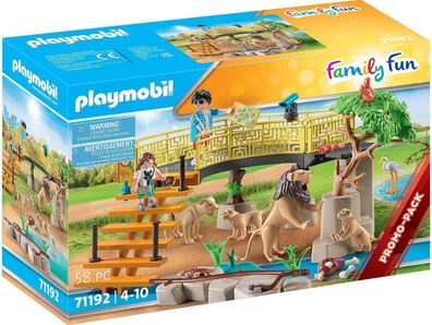 Playmobil Family Fun 71192 Löwen im Freigehege, Mit 4 Löwen als Spielzeugtiere