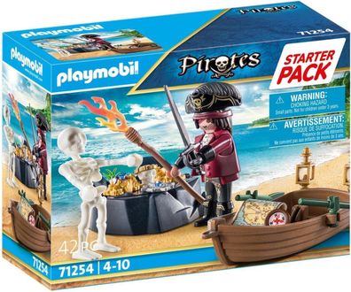 Playmobil Pirates 71254 Pirat mit Ruderboot und Schatzinsel, ab 4 Jahren Kinder