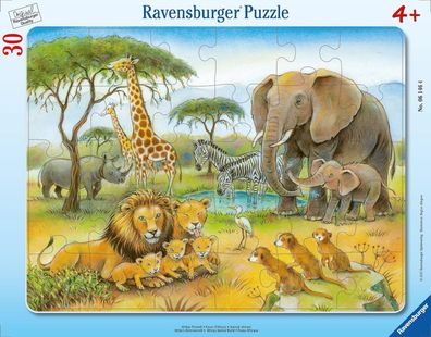 30 Teile Ravensburger Kinderpuzzle - 06146 Afrikas Tierwelt Rahmenpuzzle Kinder