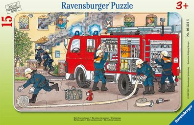 15-tlg. Ravensburger Kinderpuzzle Mein Feuerwehrauto Rahmenpuzzle für Kinder