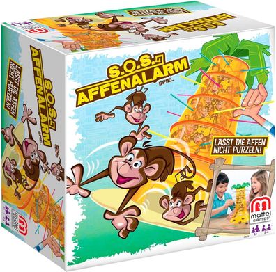 Mattel Games SOS Affenalarm Spiel, Würfelspiel für die Familie, Kinderspiele