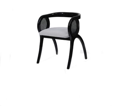 Grau-Schwarzer Designer Stuhl Luxuriöser Einsitzer Esszimmer Stühle