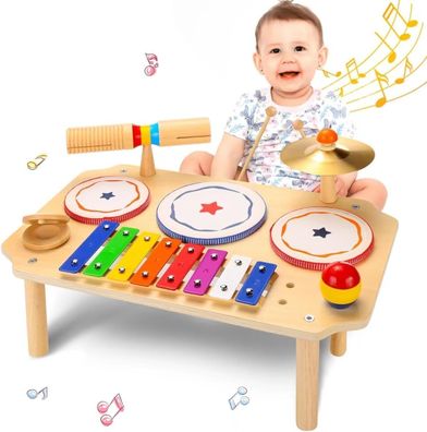 Oathx Kinder Trommel Schlagzeug Set ab 1 Jahr, Kinderspielzeug Baby Instrument