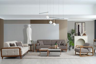 Wohnzimmer Polster Couchgarnitur Designer Sessel Beistelltisch Möbel