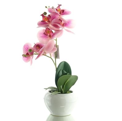 GASPER Schmetterlingsorchidee - Phalenopsis Pink Keramiktopf 35 cm - Kunstpflanzen