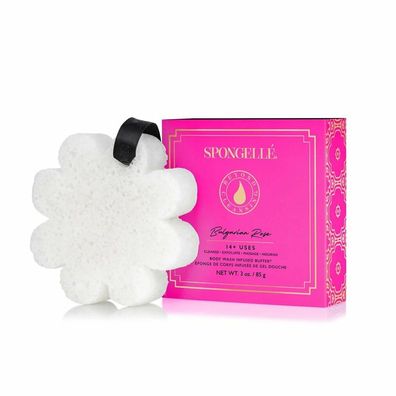 Spongelle Boxed White Flower seifengetränkter Schwamm für Bulgarian Rose body wash