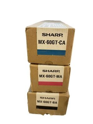 3xOriginal Sharp Toner Set MX-60GT BA , CA MA , für MX-3570 B-Box