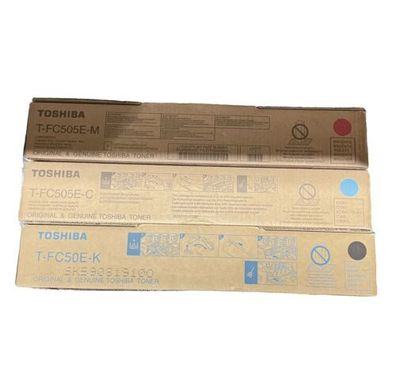 3xTOSHIBA TFC505EM e-Studio Toner magenta , Black , Cyan ,33.600Seiten B-Box