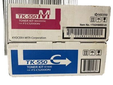 2x Kyocera Toner TK-550Y TK-550M B-BOX
