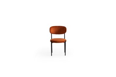 Oranger Stuhl Esszimmer Möbel Einsitzer Polsterstuhl Textil Stühle Neu
