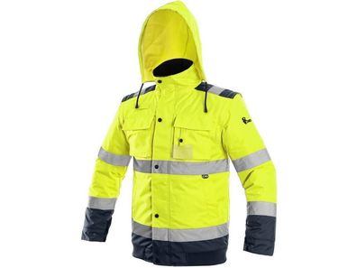 warme wasserfeste 2-in-1 Winter Warnschutz-Jacke Arbeitsjacke HiViz Parka M-5XL