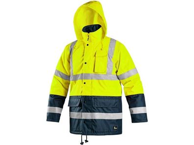 warme wasserfeste Winter Warnschutz-Jacke HI-VIS, Arbeitsjacke Parka Regenjacke