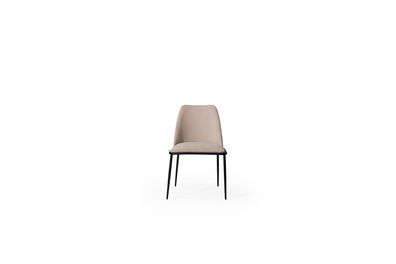 Designer Beige Stuhl Einsitzer Esszimmer Textilstühle Exklusive Stühle