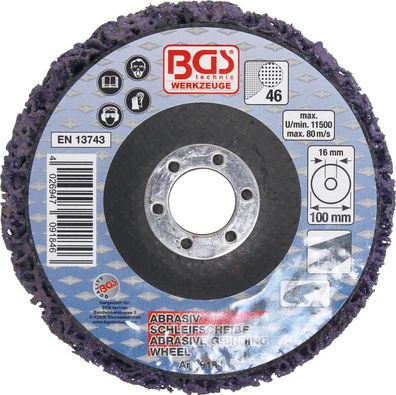 BGS technic Abrasiv-Schleifscheibe | schwarz | Ø 100 mm | Aufnahmebohrung 16 mm