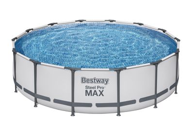 Steel Pro MAX™ Solo Pool ohne Zubehör Ø 427 x 107 cm, lichtgrau, rund
