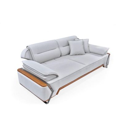 Designer Weißes Sofa Luxus Wohnzimmer Couch Polster 3-Sitzer Neuer 3-er