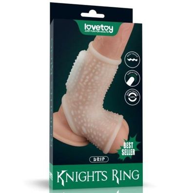 LoveToy - Drip Knights Ring - Vibrierende Penishülle - Weiß