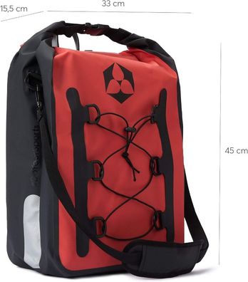 DoYourOutdoor 3in1 Fahrradtasche 23L Rot Gepäckträgertasche Wasserdicht NEU