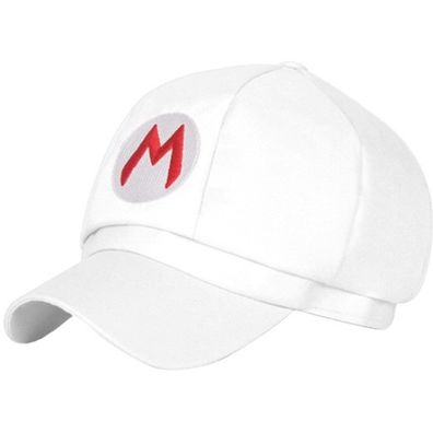 Mario Cosplay Caps Kappen Mützen Hüte Super Mario Weiße Cap mit M logo