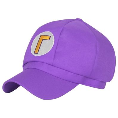 Waluigi Cosplay Caps Kappen Mützen Hüte Super Mario Violette Cap mit L logo