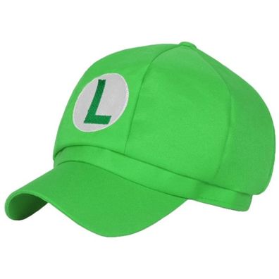 Luigi Cosplay Caps Kappen Mützen Hüte Super Mario Grüne Cap mit L logo