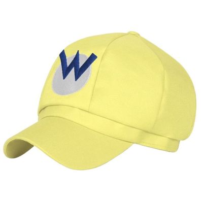 Waluigi Cosplay Caps Kappen Mützen Hüte Super Mario Gelbe Cap mit W logo