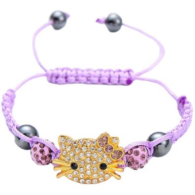Goldene Violette HELLO KITTY Kinder Armbänder mit Zirkonia Kristallen Armband Schmuck