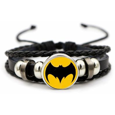 Batman Lederarmbänder DC Comics Armband mit Metall Logo Armbänder Schmuck