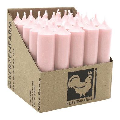 Stabkerzen aus Paraffin, 100/22 mm, Pastellaltrosa, Kerzenfarm HAHN, Brenndauer ca. 4