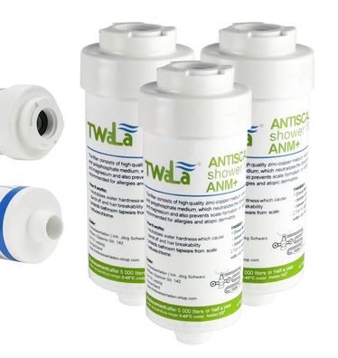 3x TWaLa Duschfilter Wasserfilter gegen Kalk/ Chlor Shower filter AWF-SWR-P