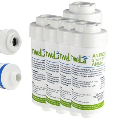 5x TWaLa Duschfilter Weiss Wasserfilter gegen Kalk/ Chlor Shower filter AWF-SWR-P