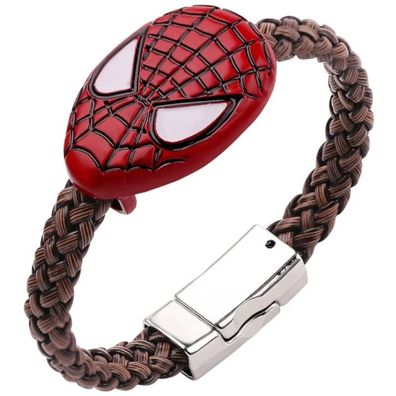 Spider-Man Lederarmbänder Marvel Comics Armband mit Metall Logo Armbänder Schmuck