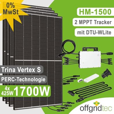 Offgridtec Balkonkraftwerk 1700 W HM-1500 DTU Trina-Vertex S Mini-PV Solaranlage