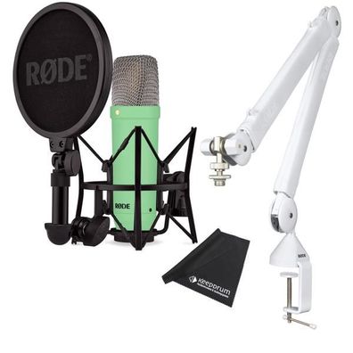 Rode NT1 Signature Green Mikrofon mit PSA1 W Plus Gelenkarm White
