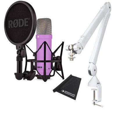 Rode NT1 Signature Purple Mikrofon Lila + PSA1 W Plus Gelenkarm White (Gr. Medium)